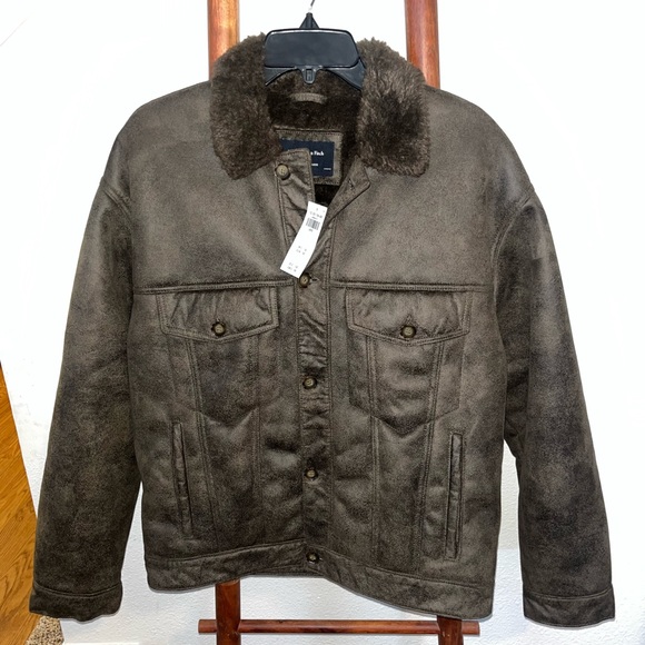 Abercrombie and Fitch vegan suede jacket size Large - Picture 1 of 10